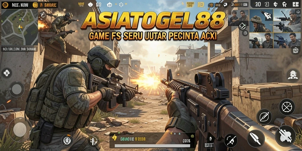 Tangkapan layar gameplay ASIATOGEL88 yang menampilkan pertempuran FPS yang menegangkan.