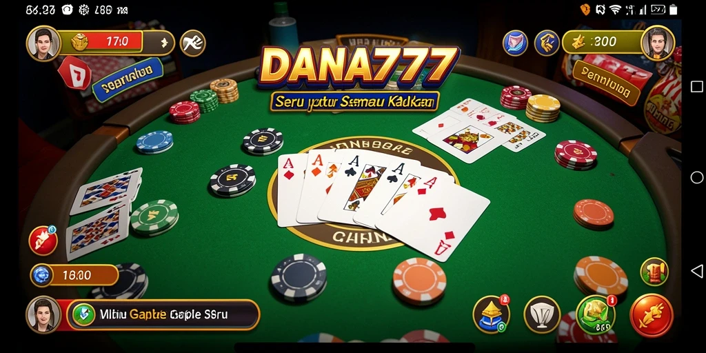 Screenshot utama DANA777 menunjukkan gameplay Gaple yang menarik.