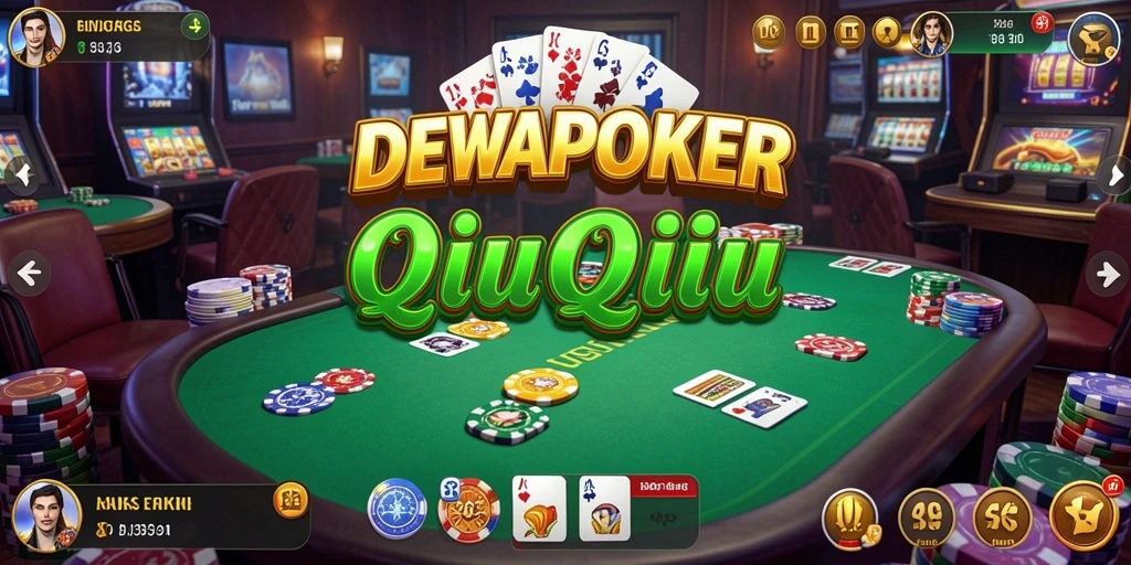 Screenshot gameplay DEWAPOKER menampilkan momen seru bermain QiuQiu.