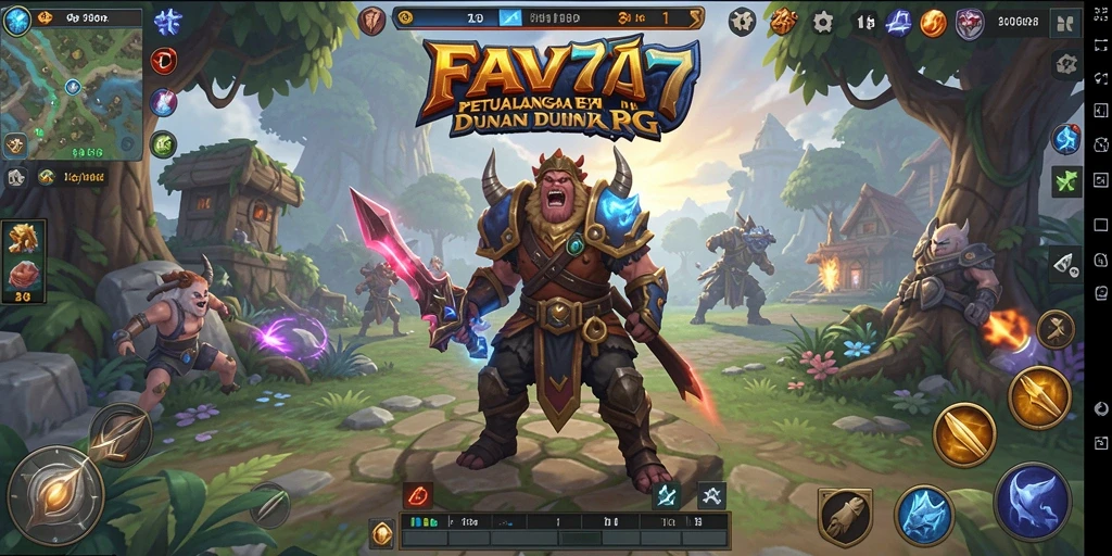 Screenshot utama menampilkan karakter beraksi dalam pertarungan RPG yang mendebarkan.