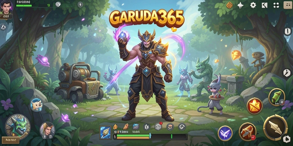 Screenshot menampilkan aksi pertarungan seru dalam <strong>GARUDA365</strong> dengan karakter yang berani.