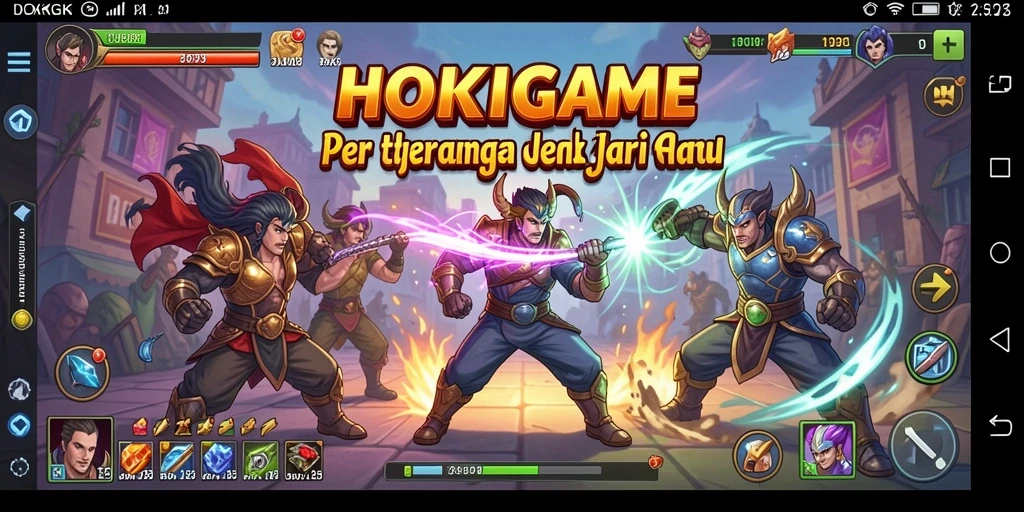 Tampilan gameplay HOKIGAME yang penuh aksi dan strategi.