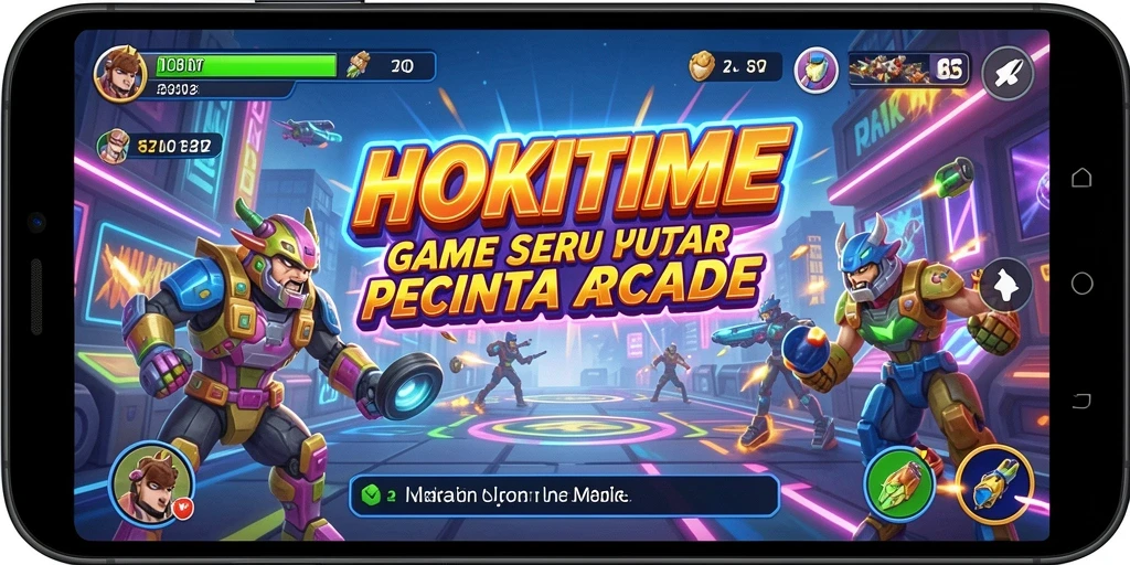 Screenshot HOKITIME menampilkan aksi gameplay yang cepat dan penuh warna.