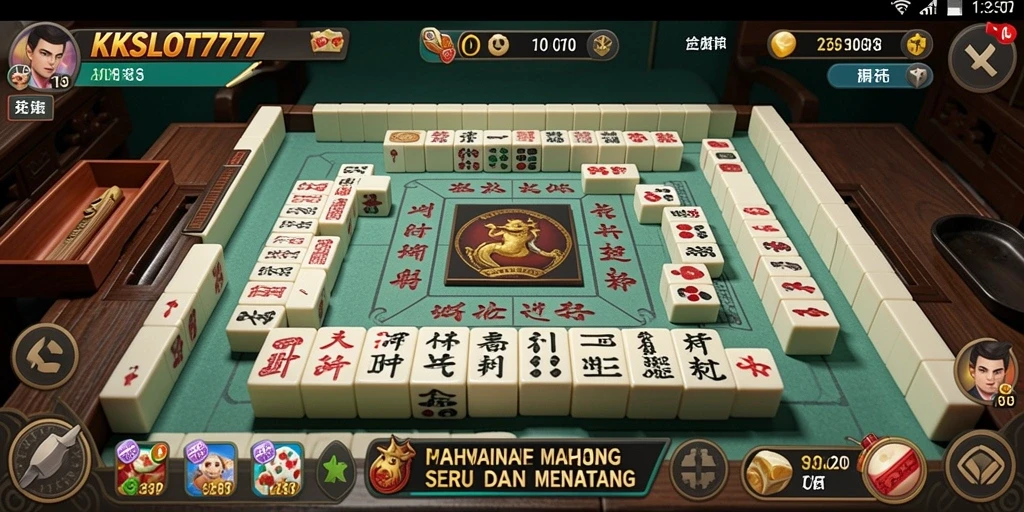 Screenshot KKSLOT777 menampilkan gameplay Mahjong yang seru.
