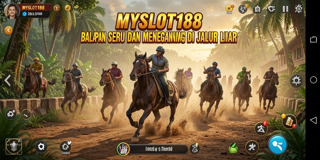 Tampilan gameplay balapan yang mendebarkan di MYSLOT188.
