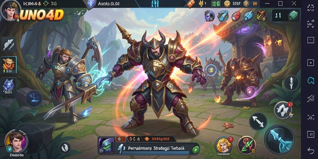 Screenshot utama dari gameplay SLG UNO4D yang mengesankan.