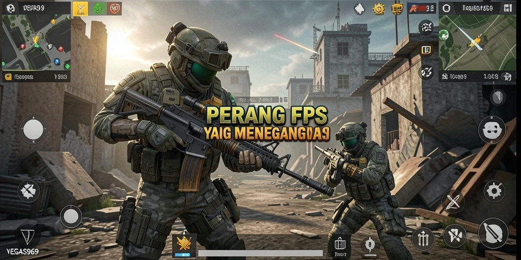 Tampilan seru gameplay FPS di VEGAS969 yang mendebarkan.